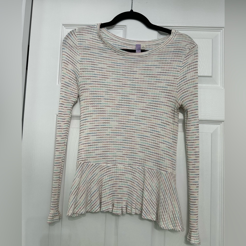 Multicolor Striped Peplum Blouse